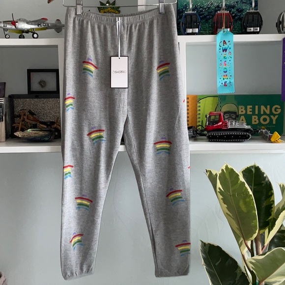 NWT Girls Lauren Moshi Grey Rainbow Stars Loungewear Sweat Pants, Size 12 - Picture 1 of 9